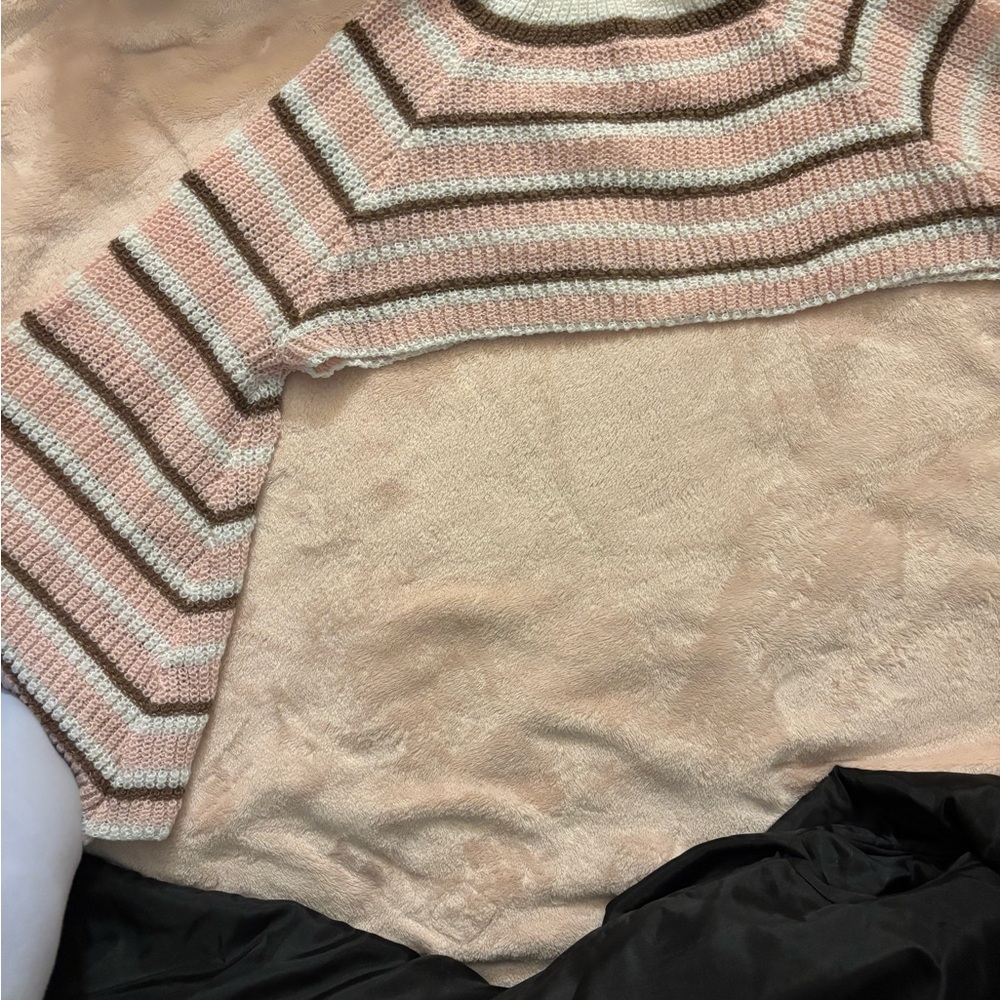 Striped Pink and Brown Women's Sweater